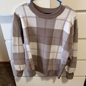 Women’s Brown Plaid Sweater